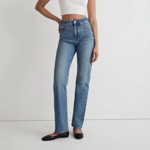 Madewells Jean 90s Straight Denim Womens Blue Size 27 Petite Classic High Rise